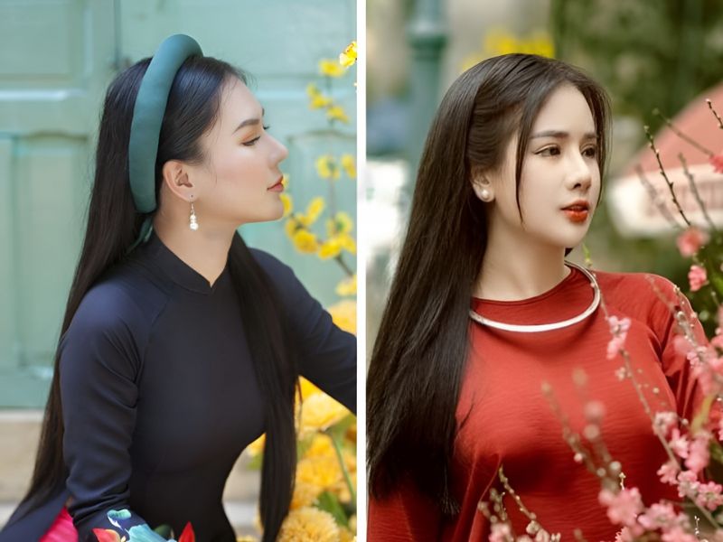 kiểu tóc đi chơi Tết